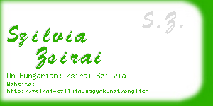 szilvia zsirai business card